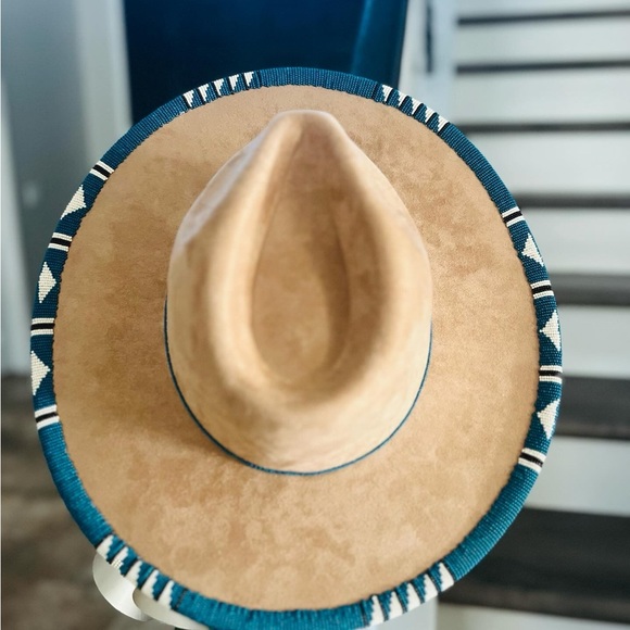 Beautiful hand beaded fedora hat.